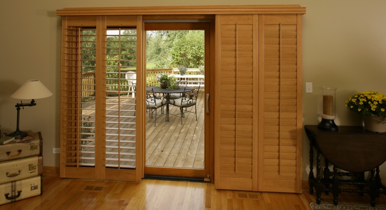 Dover wood shutter sliding door